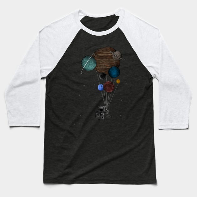 Astronaut and balloon planets Baseball T-Shirt by Créa'RiBo